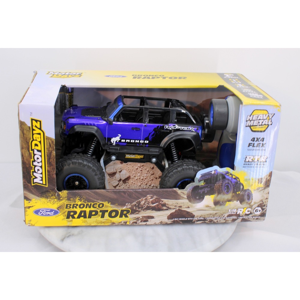 MotorDayz Ford Bronco Raptor RC Truck 1:18 Scale 4x4 Heavy Metal Purple